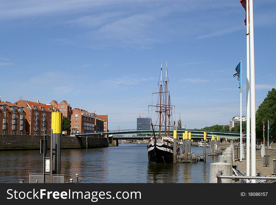 Port Martin and warehouses in the German city of Bremen