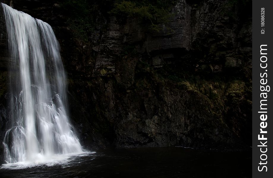One of the waterfalls at Ingleton Falls, North Yorkshire, UK