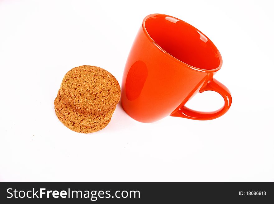 Cups for tea on a white background