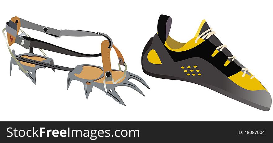 Rock climbing and ice climbing shoes