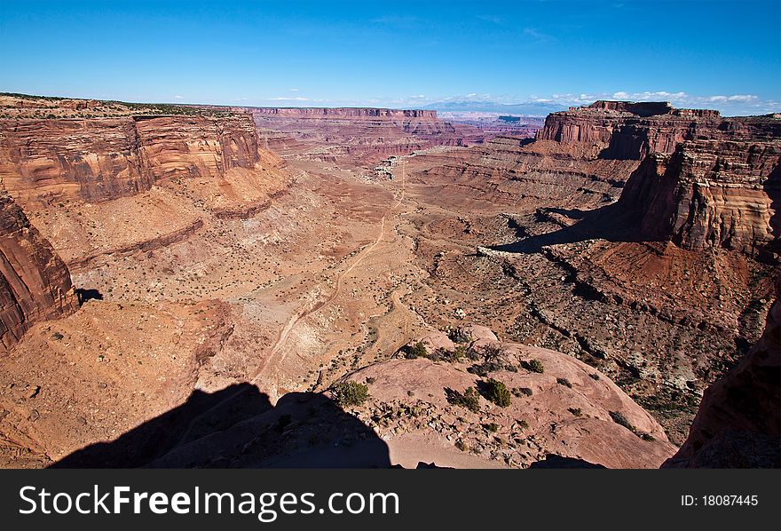 Overlook over the Shafer Canyon in Canyonlands National Park, UT. Overlook over the Shafer Canyon in Canyonlands National Park, UT