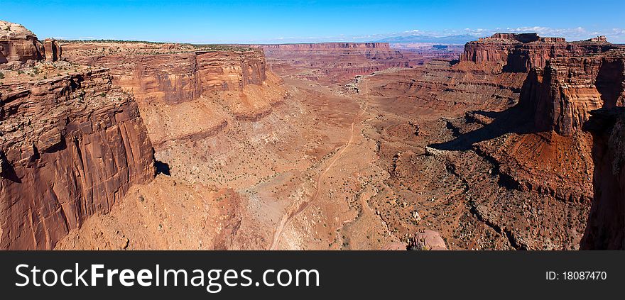 Overlook over the Shafer Canyon in Canyonlands National Park, UT. Overlook over the Shafer Canyon in Canyonlands National Park, UT