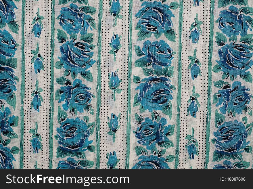 Beauty fabric with blue roses