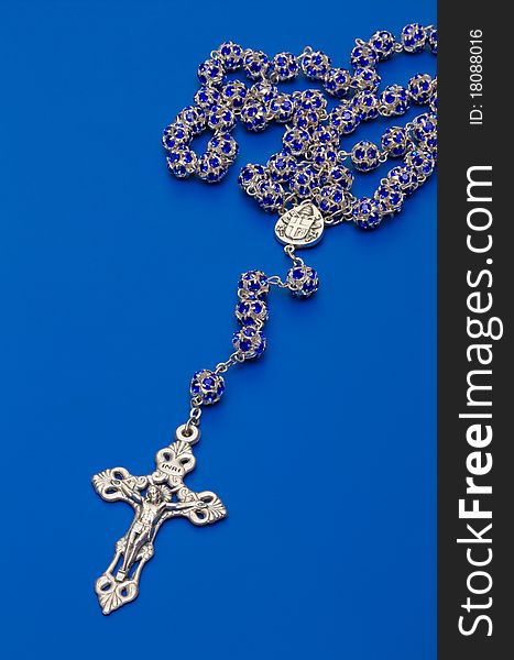 Rosary beads from glass with  salver cross