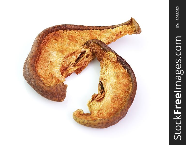 Dried pear on a white background