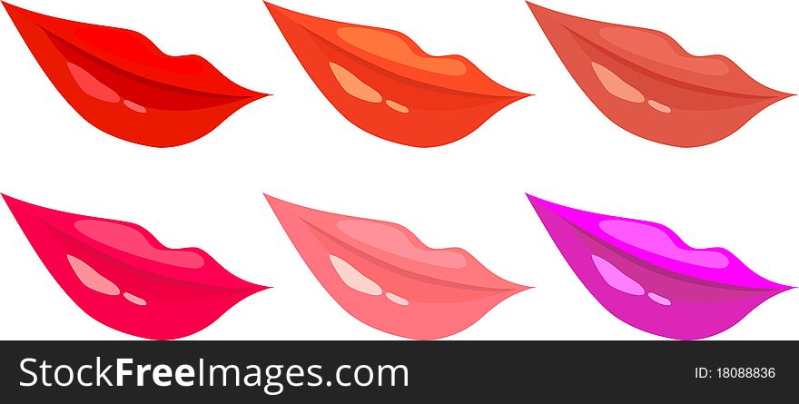 Vector Set Of Images Of Women S Lips