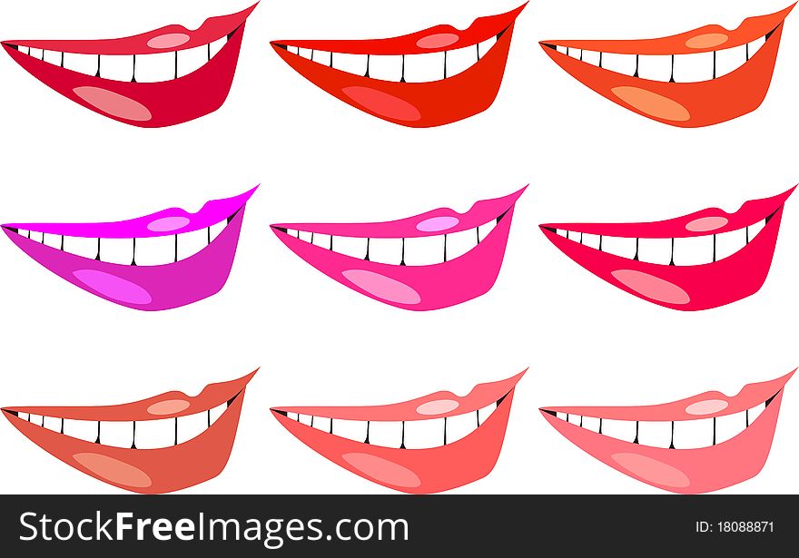 Vector Set Of Images Of Women S Lips