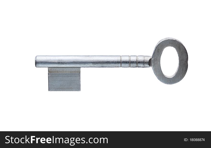 Gold Skeleton Key Isolated on White. Gold Skeleton Key Isolated on White.