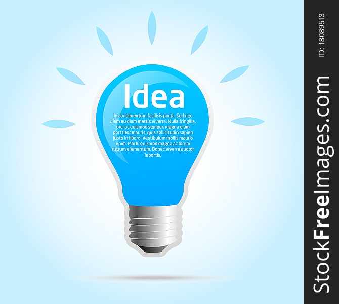 Idea template light bulb on blue