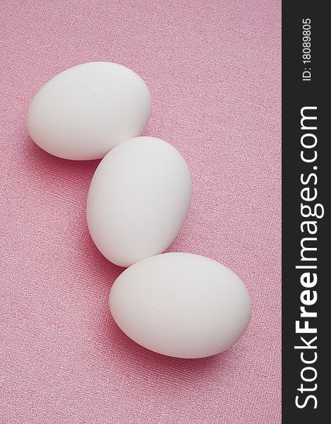 Trio Of Eggs On Pink