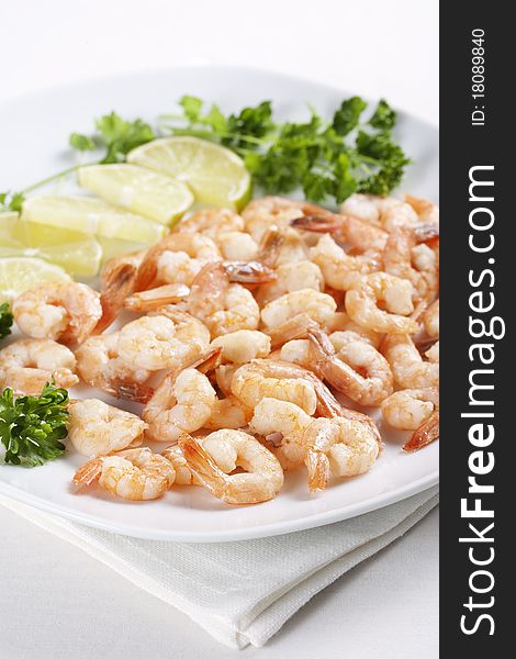 Shrimps with lime