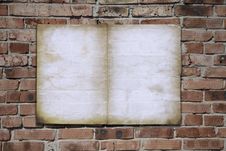 Paper On Brickwall Royalty Free Stock Image Paper On Brickwall Royalty Free Stock Image