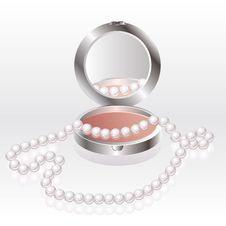 Blush With Pearl Necklace Stock Photos Blush With Pearl Necklace Stock Photos