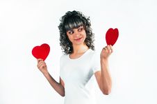 Young Beautiful Girl Keeps The Heart Royalty Free Stock Photography