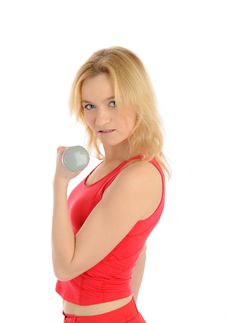Fitness Woman Working Out With Free Weights Royalty Free Stock Images Fitness Woman Working Out With Free Weights Royalty Free Stock Images