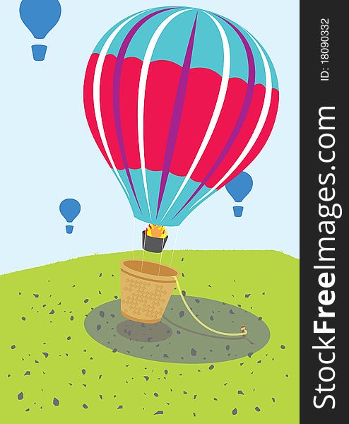 This is a vector illustration of balloon tied by rope. This is a vector illustration of balloon tied by rope