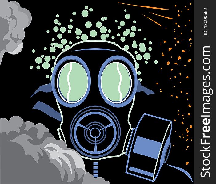 Vector illustration of people protecting themselves with gas mask. Vector illustration of people protecting themselves with gas mask