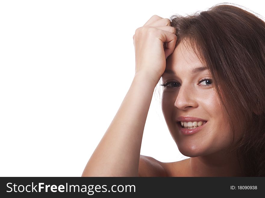 Portrait Of A Smiling Woman, Bare Shoulders