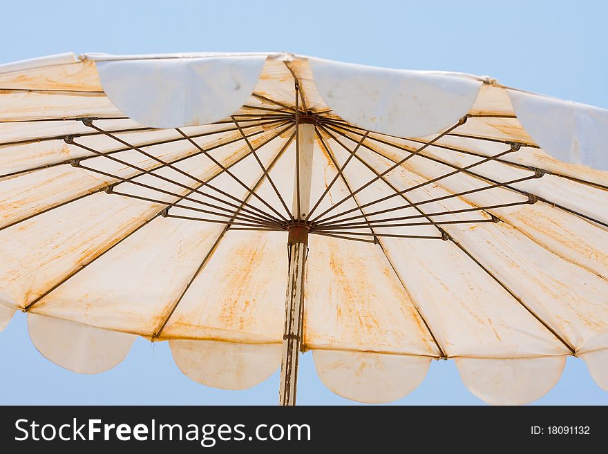 Beach Umbrella with blue sky, Thailand