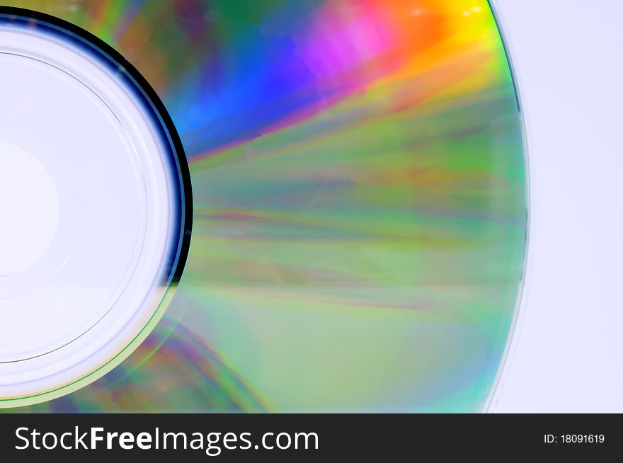 Close up of colorful cd disk isolated on background