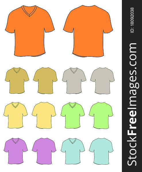 Set of blank t shirts..