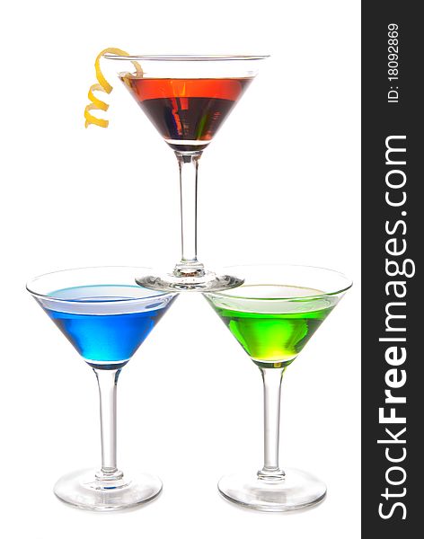 Colorful Martini Cocktails drink composition