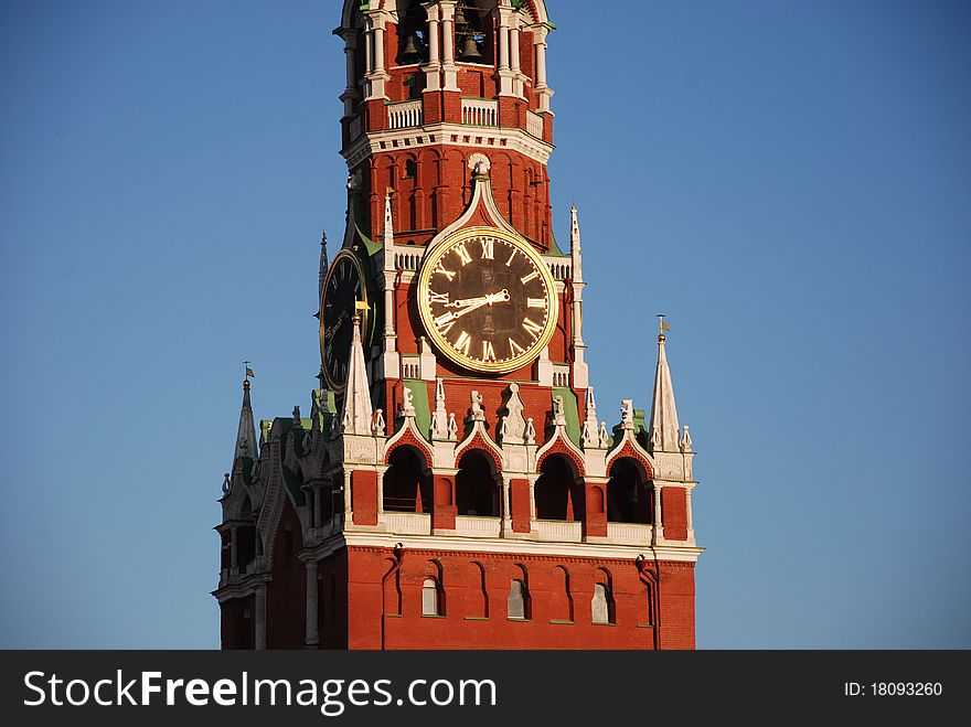 This is one of Moscow Kremlin towers. Veiw from the Red Square. This is one of Moscow Kremlin towers. Veiw from the Red Square.