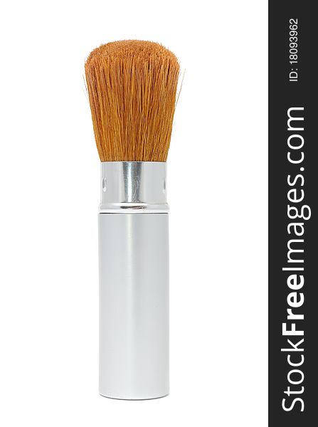 A makeup brush isolated on a white background