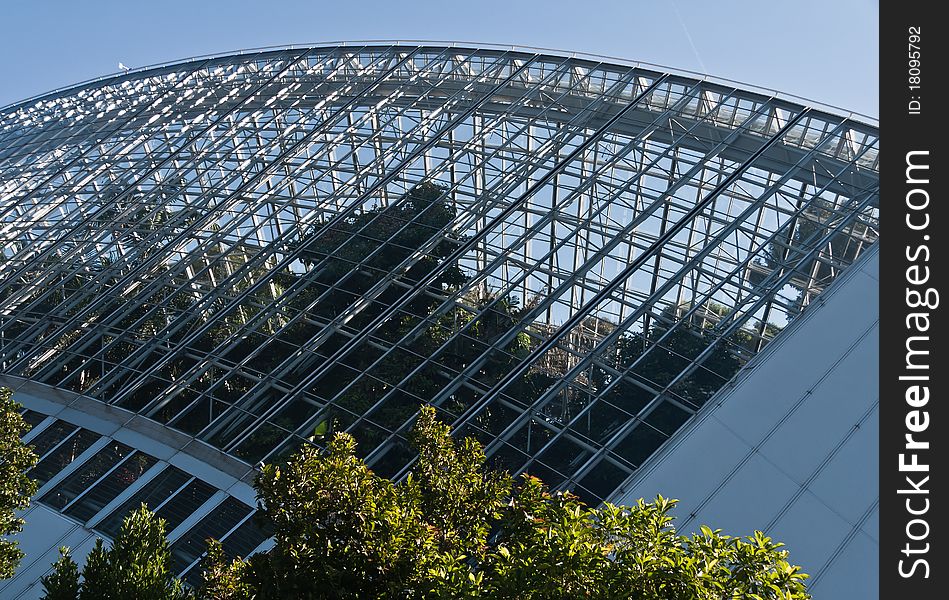 A large glasshouse structure, Botanic Garden in Adelaide South Australia