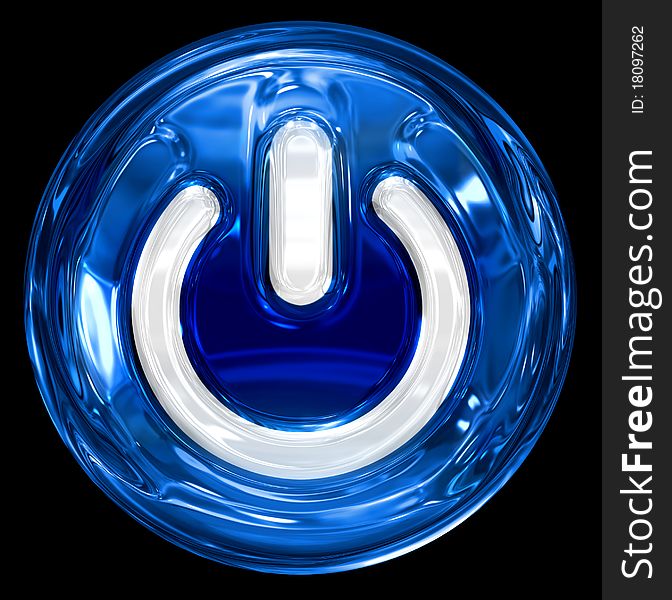 Power button icon blue.
