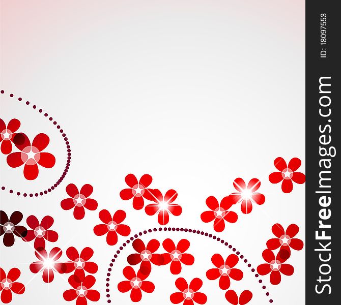 Abstract background with red flowers. Abstract background with red flowers