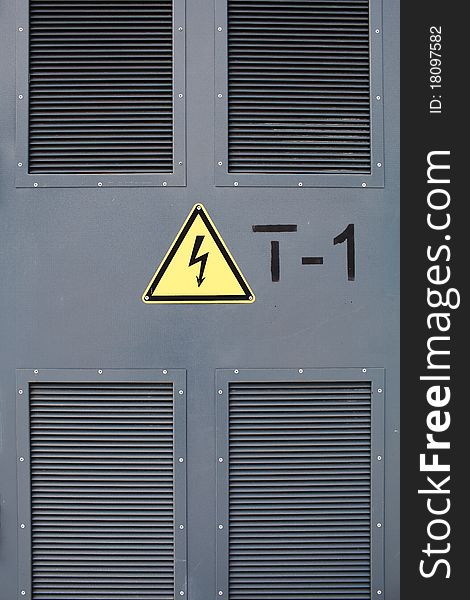 The abstract image with a warning sign. The abstract image with a warning sign