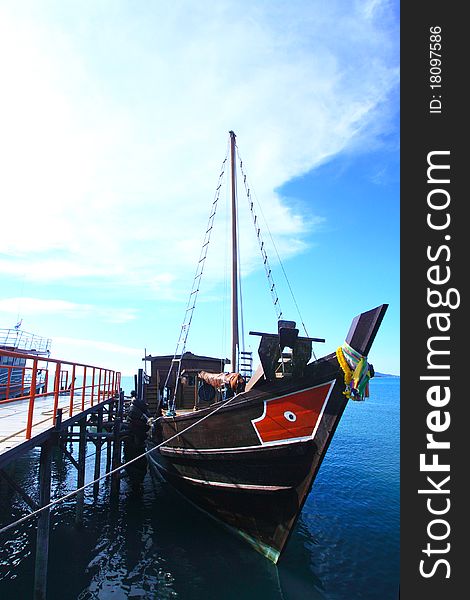 Samui island port, south of Thailand with ship. Samui island port, south of Thailand with ship