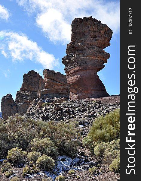 Strange rock formations in Tenerife, spain