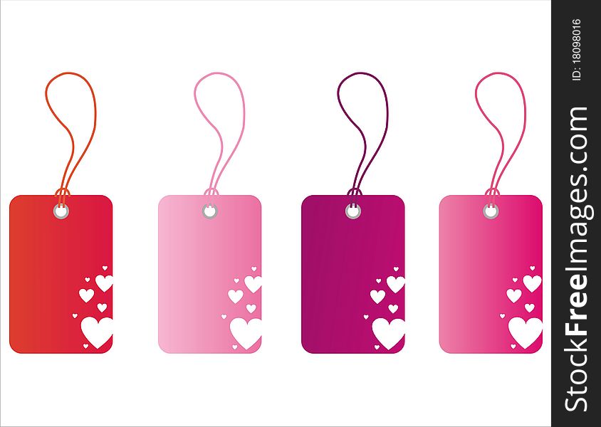Set of 4 st. valentine's day tags