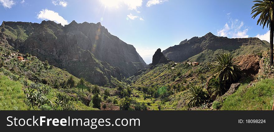 Panorama of Rugged cliff environment on Tenerife, Masca. Panorama of Rugged cliff environment on Tenerife, Masca