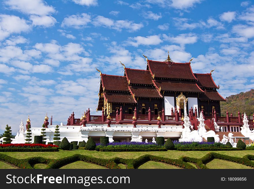 Beautiful Temple on blue sky background. Beautiful Temple on blue sky background