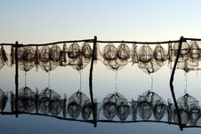 Fishing Traps At Sunset Stock Photography Fishing Traps At Sunset Stock Photography