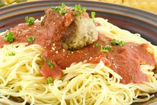 Spaghetti With A Meat Ball Stock Images Spaghetti With A Meat Ball Stock Images