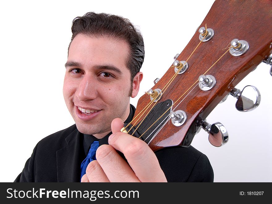 Young man preparing to sing. Young man preparing to sing