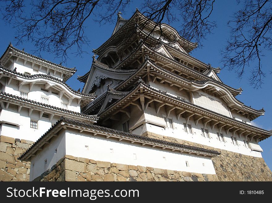 Main Building of Himeji Castle in Winter. Main Building of Himeji Castle in Winter