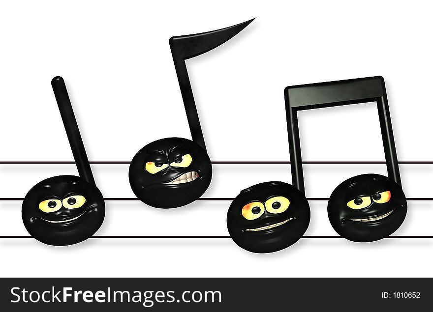 Smiley Music Notes