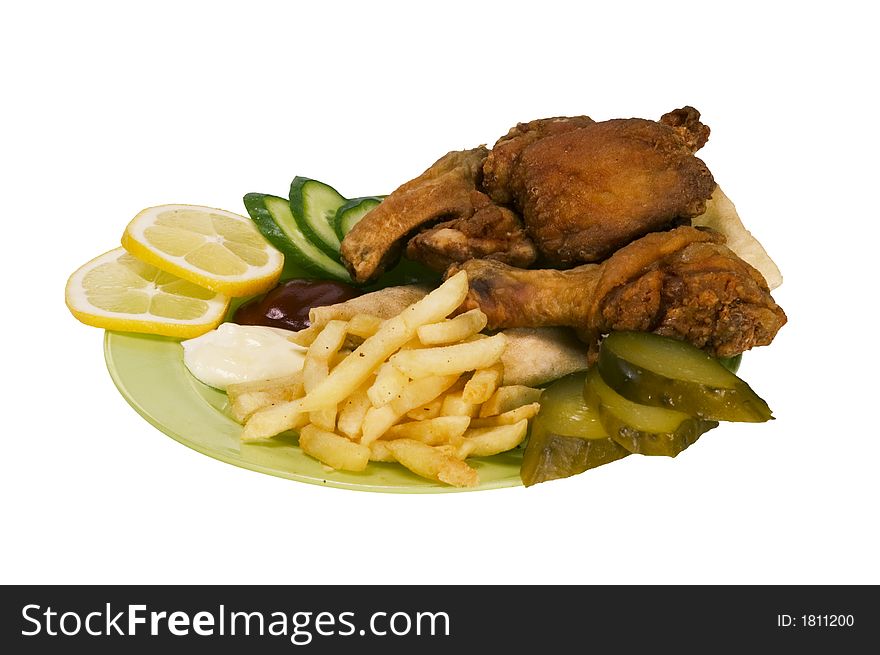 Chiken fast food isolated