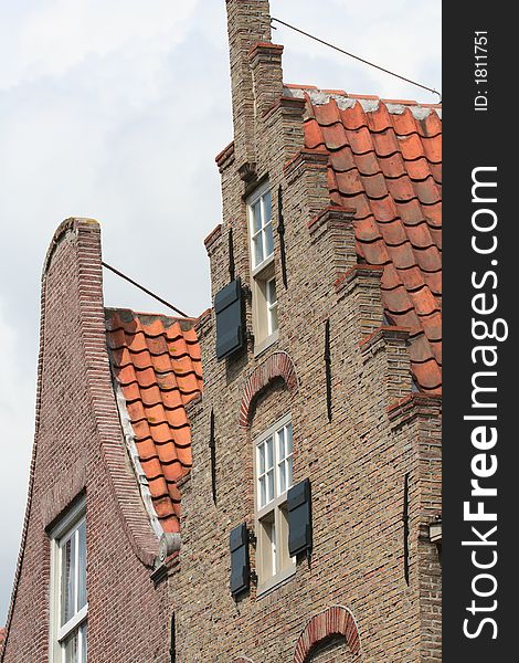 Roof top of monumental dutch house
