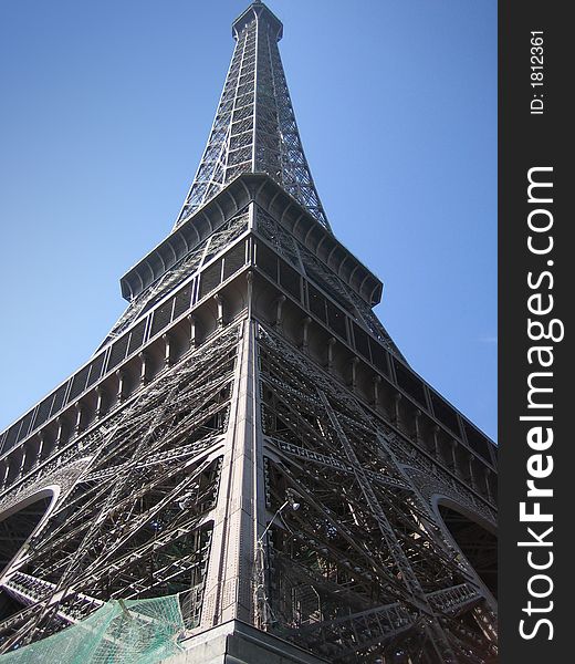 Eiffel tower from unusual angle. Eiffel tower from unusual angle.