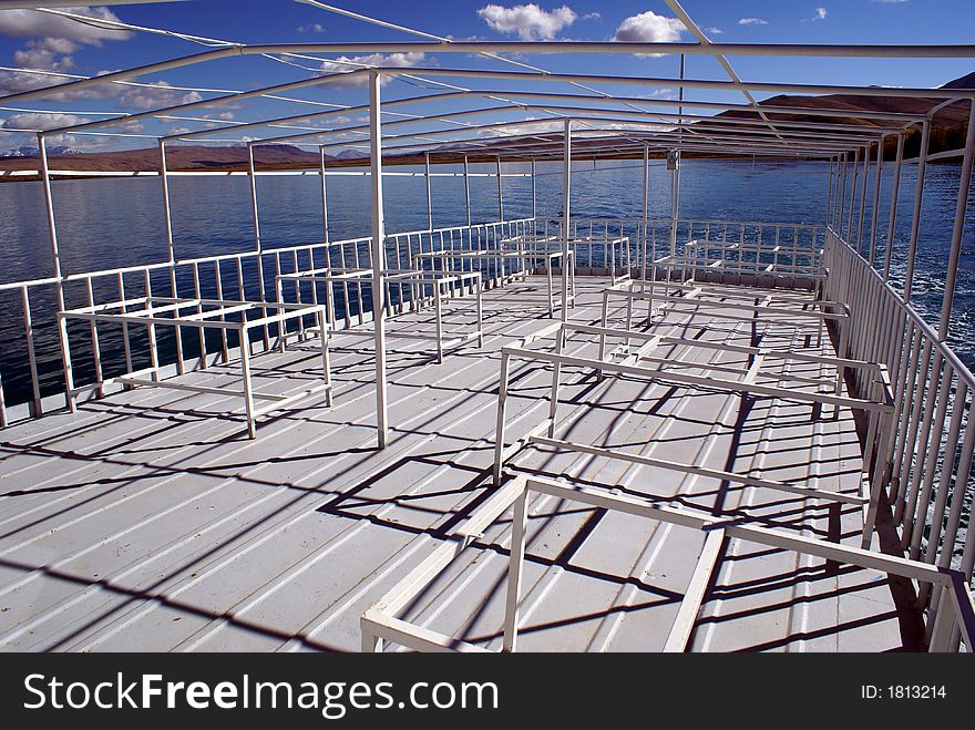 Empty tourist boat on the lake Van. Empty tourist boat on the lake Van