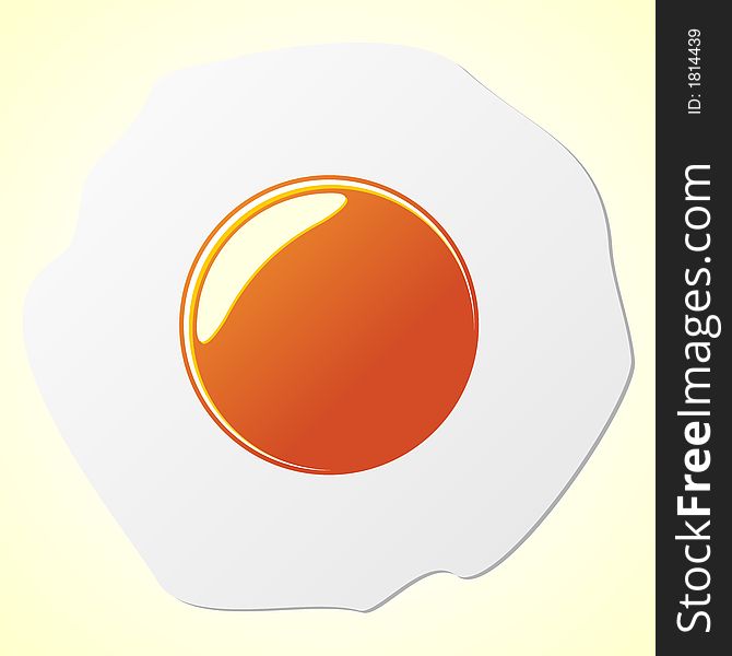 Fried egg over yellow gradient background