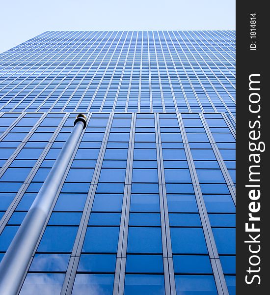 Tall New York City Building with Glass Reflection