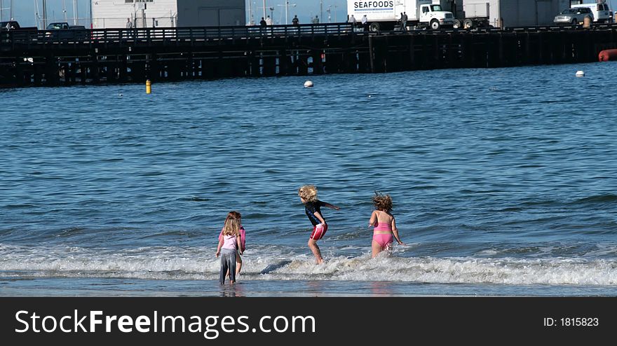 Girls at the beach in Monterey, California