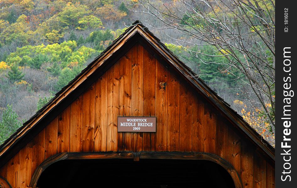 Covered Bridge And Fall Foliage